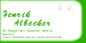 henrik albecker business card